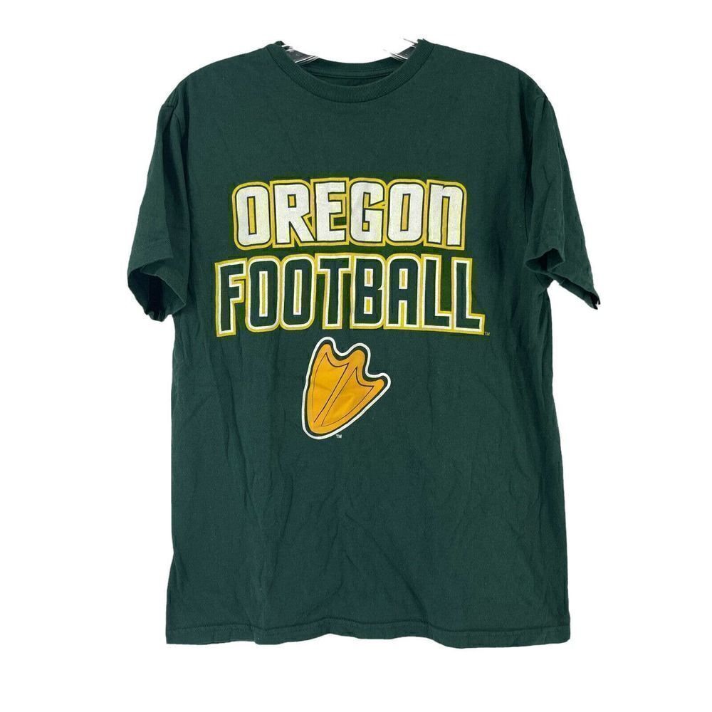 Oregon Ducks T-Shirt Green Short Sleeve Double Sided Football Mens XS Champs Top